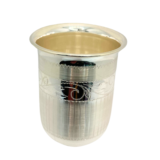 Pure Silver Glass - Designer Bayl Maharaja Silver Glass With Weights (30 - 200 gms) | Custom Orders & Bulk from Silver Factory