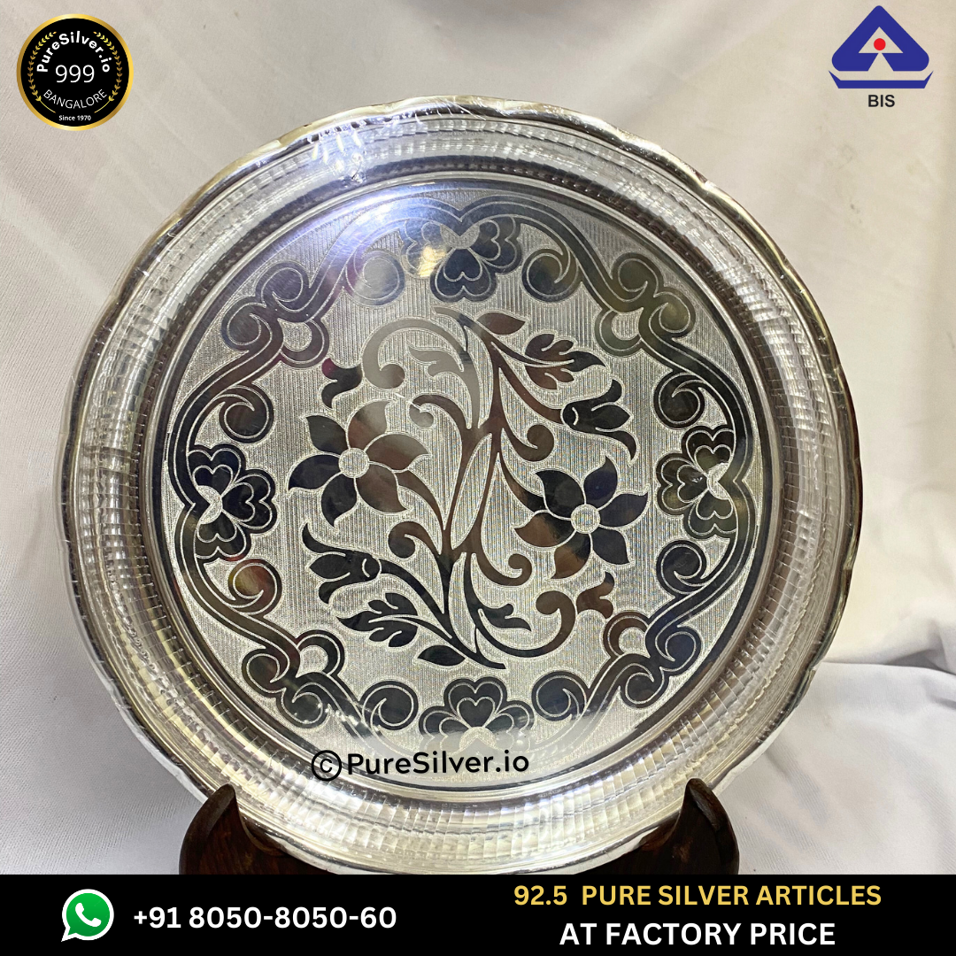 Resell: Pure Silver Plate - Arivana Silver Plate for Pooja (2.75 to 12 inches / 15 gms to 725 gms)