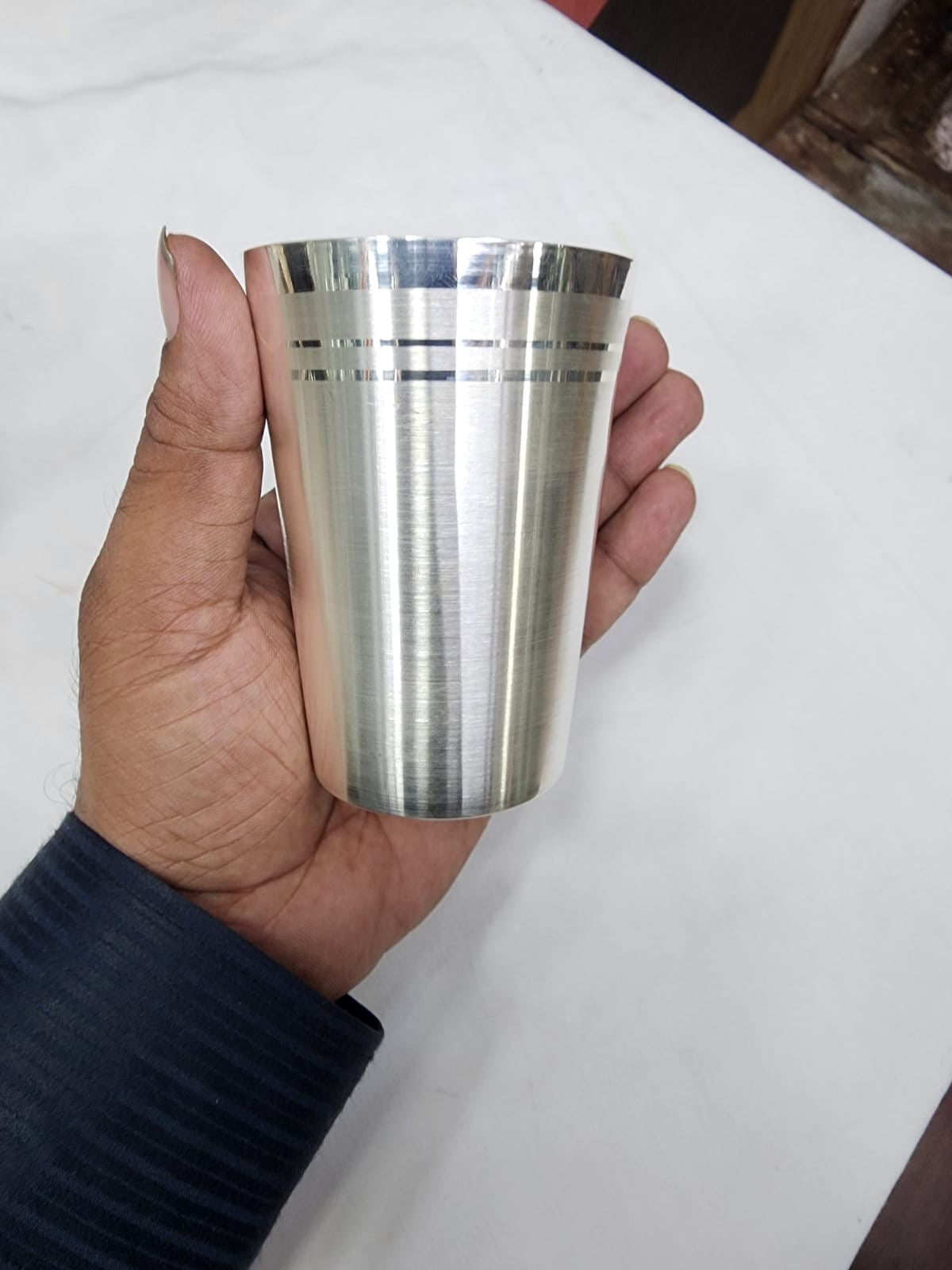 Resell: Pure Silver Glass - Classic Marwadi Silver Glass With Weights (50 - 200 gms)