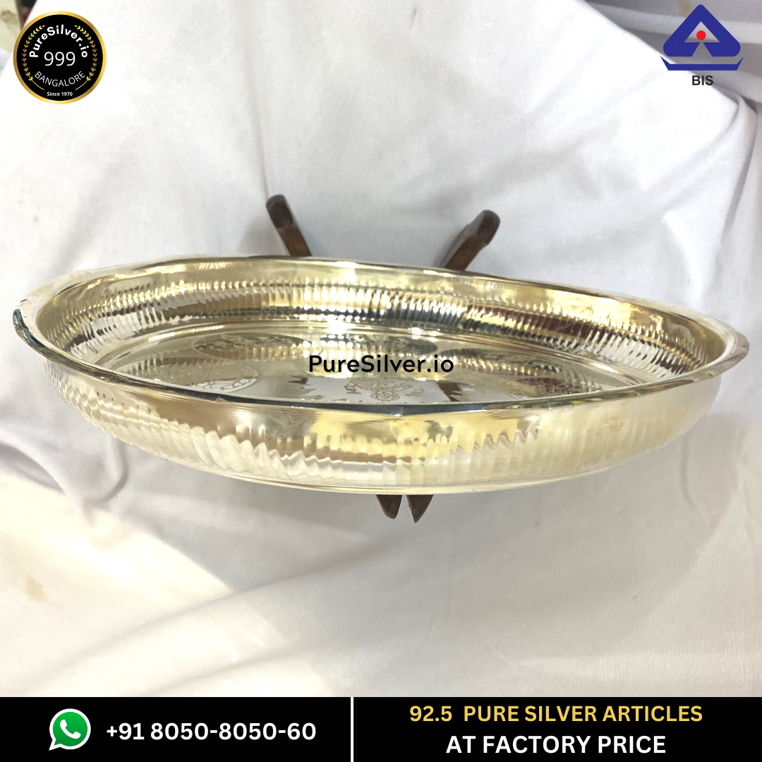 Pure Silver Plate - Arivana Silver Plate for Pooja (2.75 to 12 inches / 15 gms to 725 gms) | Custom Orders & Bulk from Silver Factory