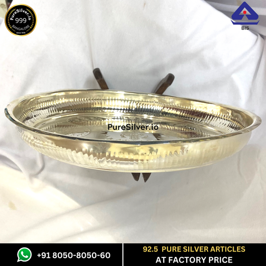 Pure Silver Plate - Arivana Silver Plate for Pooja (2.75 to 12 inches / 15 gms to 725 gms) | Custom Orders & Bulk from Silver Factory