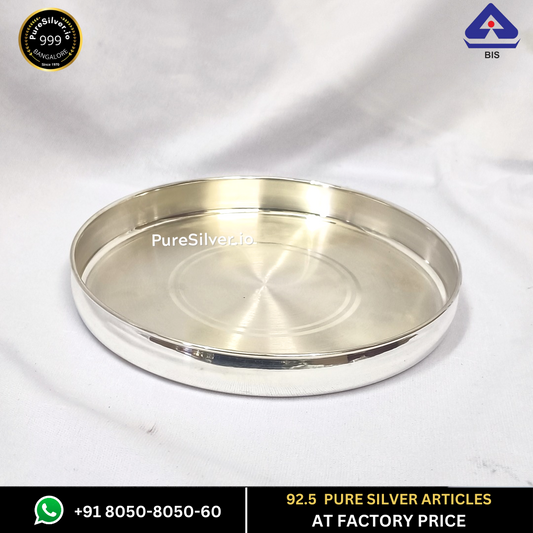 Resell: Pure Silver Plate - Matka Silver Thali (4.25 to 18 inches / 80 gms to 2300 gms)