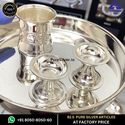 Bespoke Silver Pooja Thali Sets