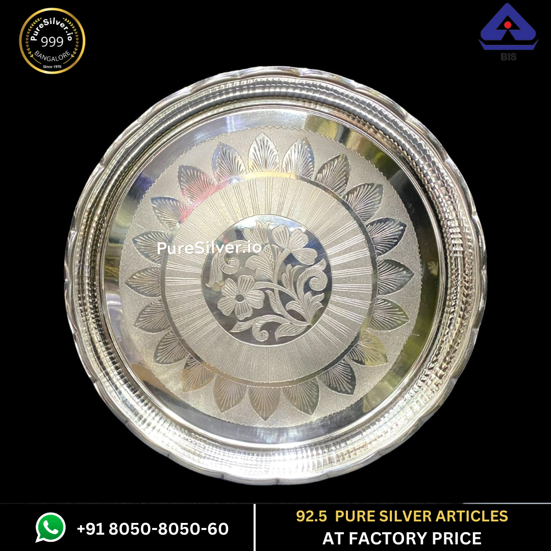 Resell: Pure Silver Plate - Arivana Silver Plate for Pooja (2.75 to 12 inches / 15 gms to 725 gms)