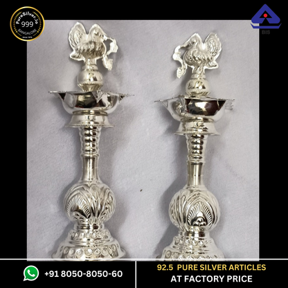 Long Silver Lamps for Pooja Models (10+ Designs)