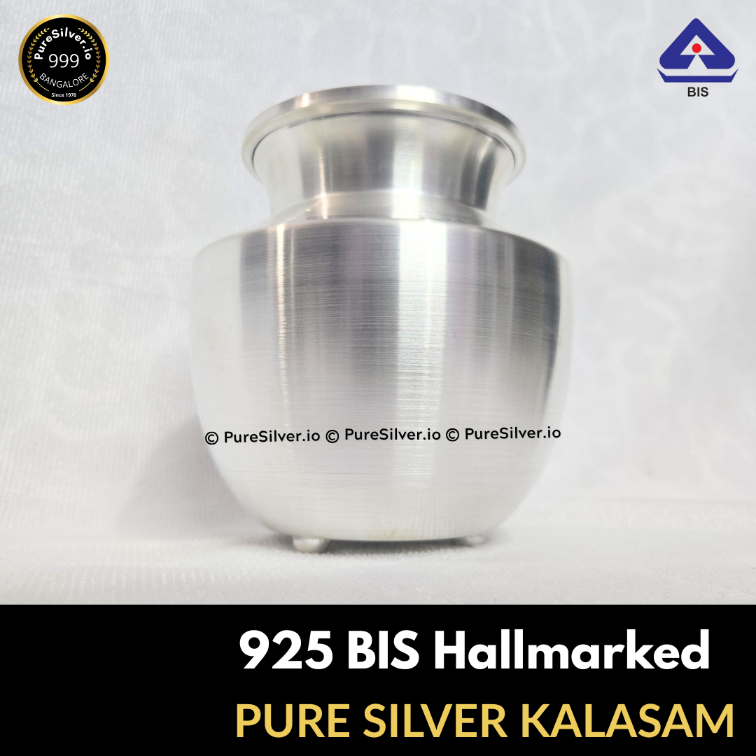 PRESHIOUS 925 Silver Kalash, 1000 ml to 1600 ml, BIS Hallmarked