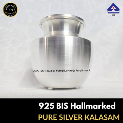 PRESHIOUS 925 Silver Kalash, 1000 ml to 1600 ml, BIS Hallmarked