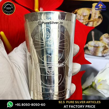 Resell: Pure Silver Glass - Classic Marwadi Silver Glass With Weights (50 - 200 gms)