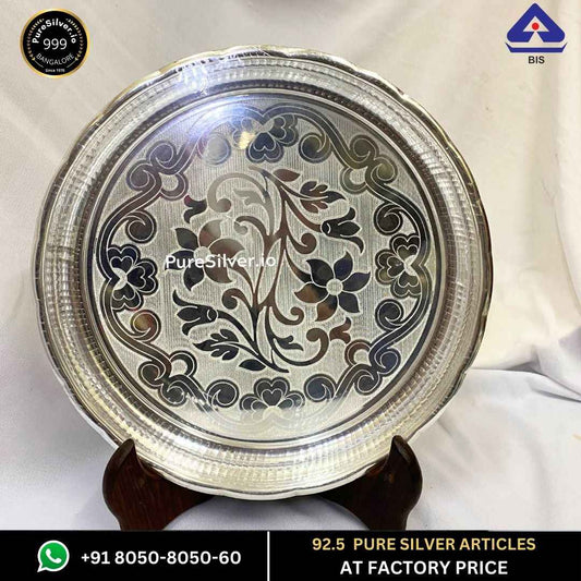 925 pure silver Arivana Thali Plate for Puja - 200 grams