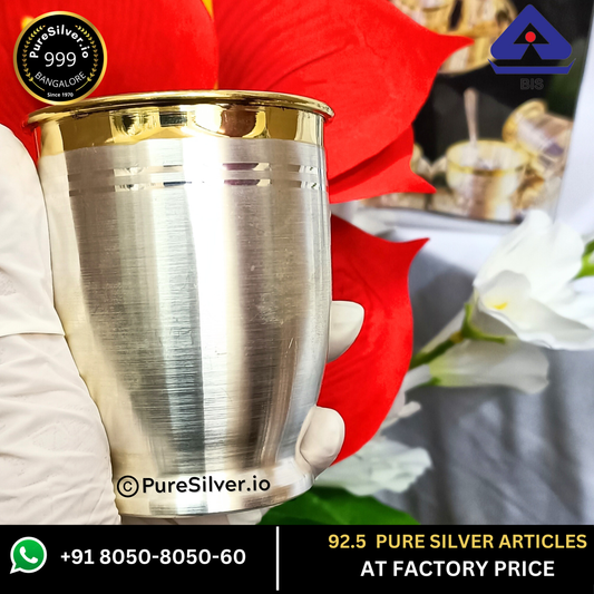 83 gms Pure Silver Glass (Chico Pattern) BIS Hallmarked