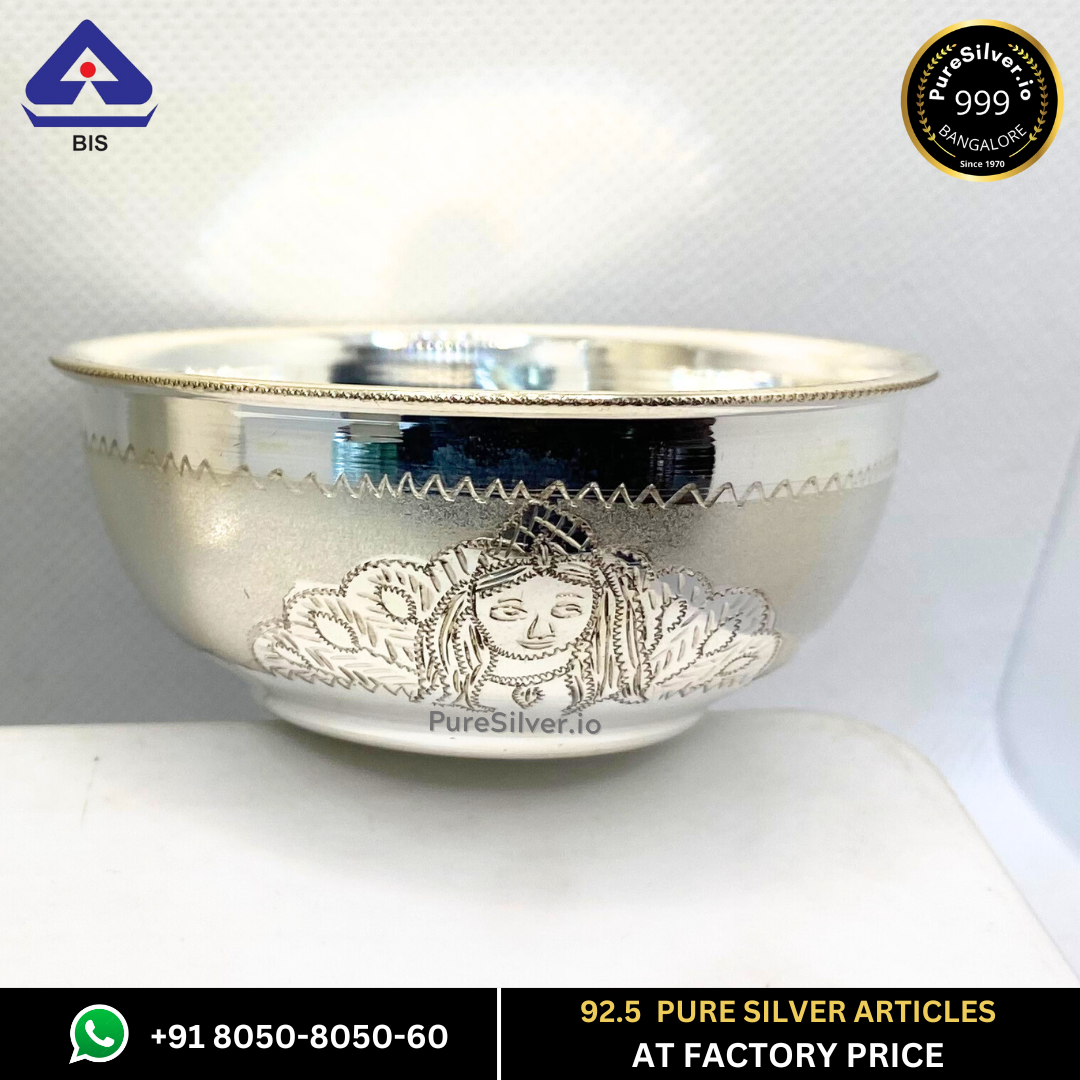 Resell: Pure Silver Bowl - Delhi Cartoon Silver Bowl With Weights (40 - 225 gms / 3" - 7")