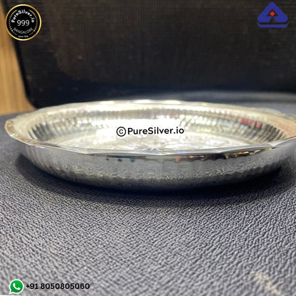 925 Sterling Silver Arivana Thali Plate for Puja - 100 grams