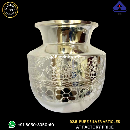 Resell: Pure Silver Kalash - Ashtalakshmi Chambu With Weights (100 - 500 gms)