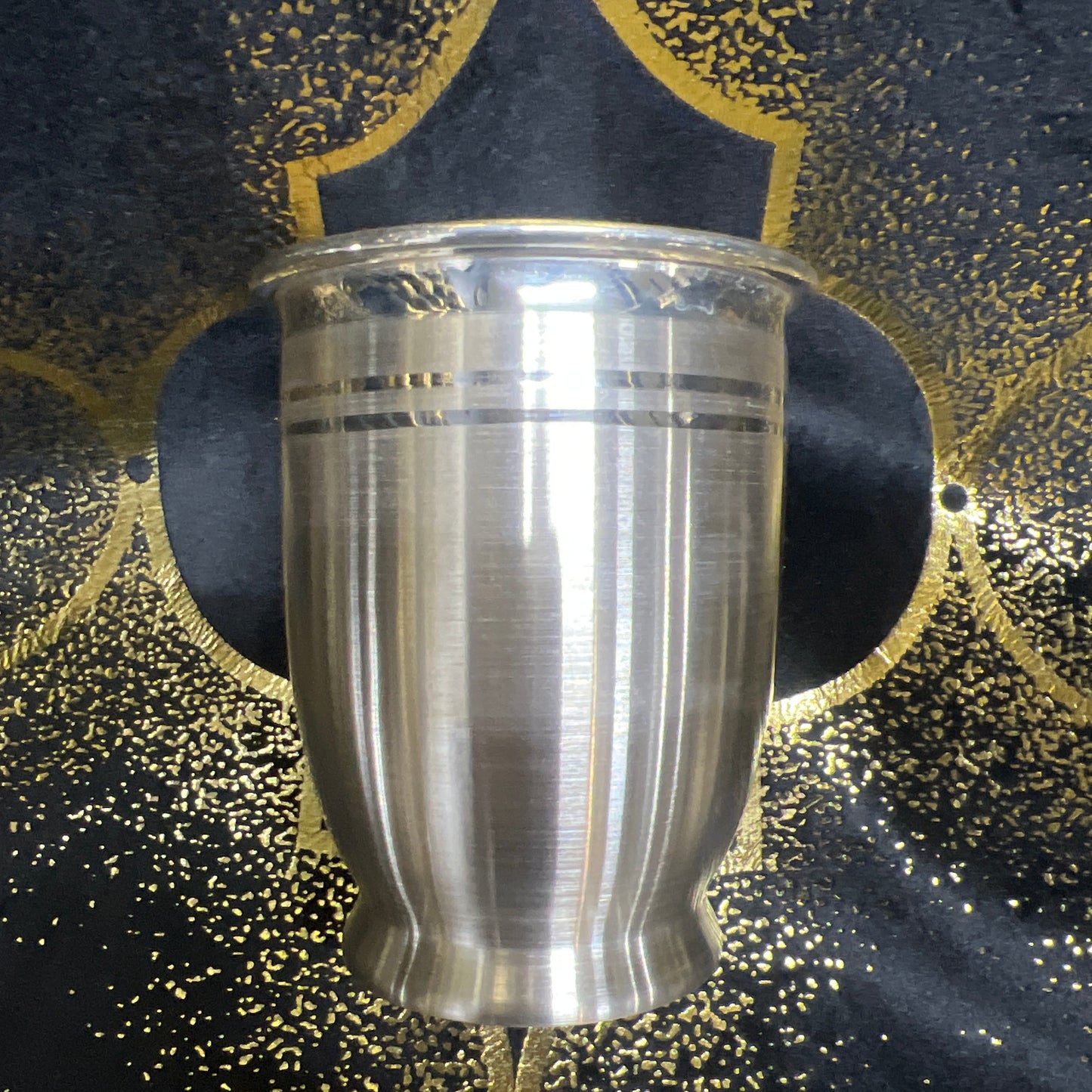 LIVE - 300 ml Pure Silver Glass, 3.75 inches (~80 grams) CHICO PATTERN