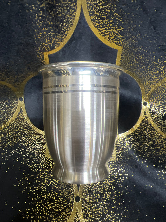 LIVE - 300 ml Pure Silver Glass, 3.75 inches (~80 grams) CHICO PATTERN