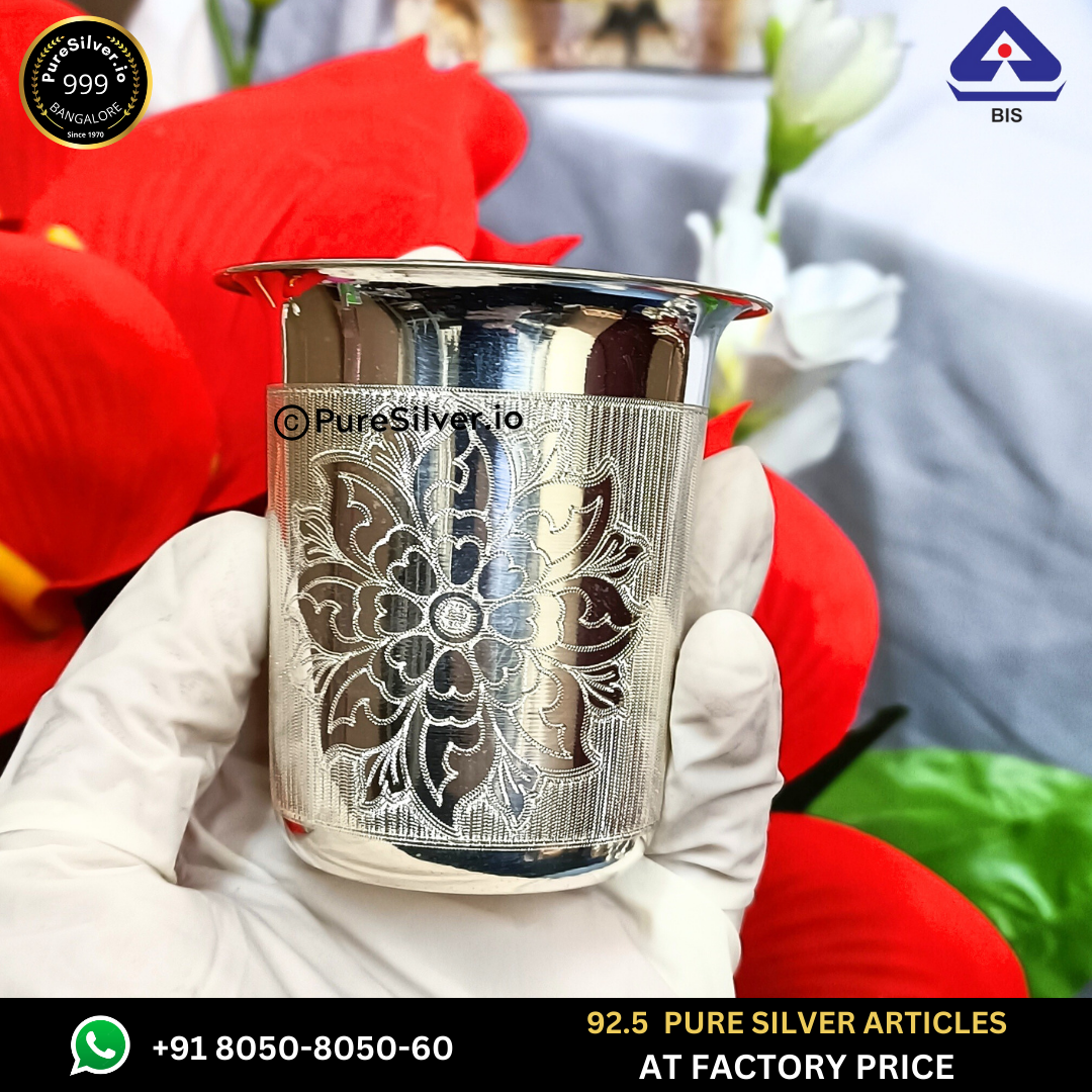 Designer Pure Silver Glass with 925 BIS Hallmark