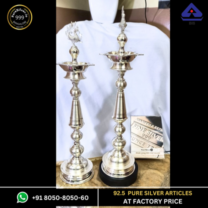 Long Silver Lamps for Pooja Models (10+ Designs)