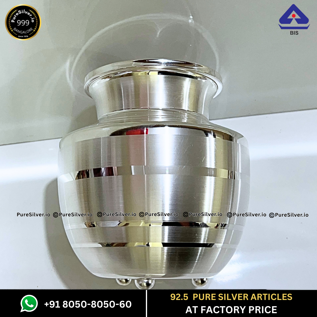 PRESHIOUS 925 Silver Kalash, 300 ml to 1600 ml, BIS Hallmarked