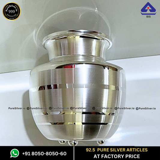 PRESHIOUS 925 Silver Kalash, 300 ml to 1600 ml, BIS Hallmarked