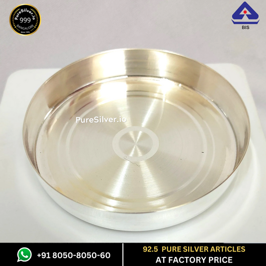 Resell: Pure Silver Plate - Bombay Silver Thali (4.25 to 18 inches / 80 gms to 2300 gms)