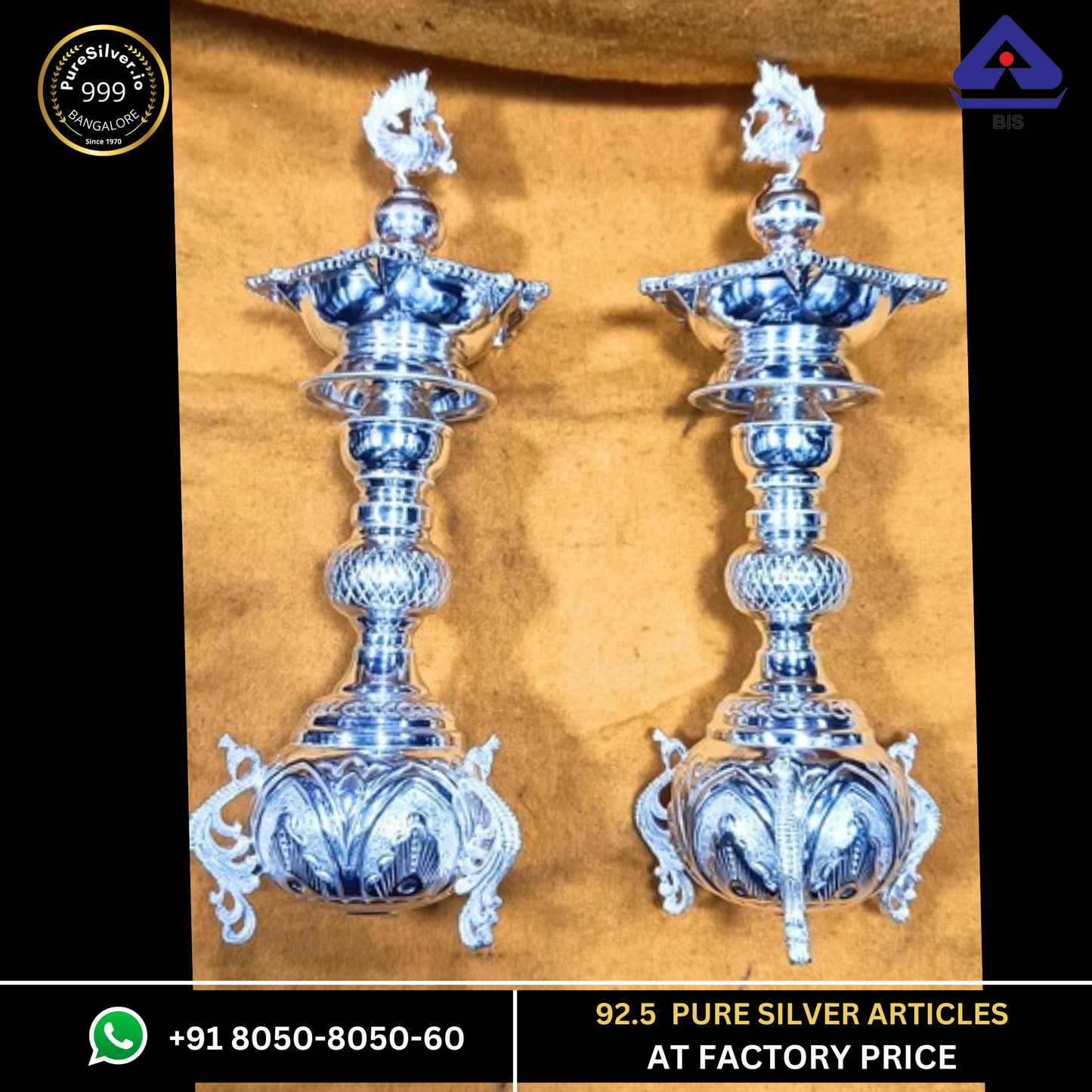 Long Silver Lamps for Pooja Models (10+ Designs)