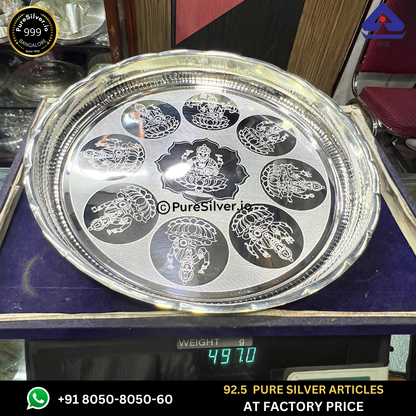 Resell: Pure Silver Plate - Arivana Silver Plate for Pooja (2.75 to 12 inches / 15 gms to 725 gms)