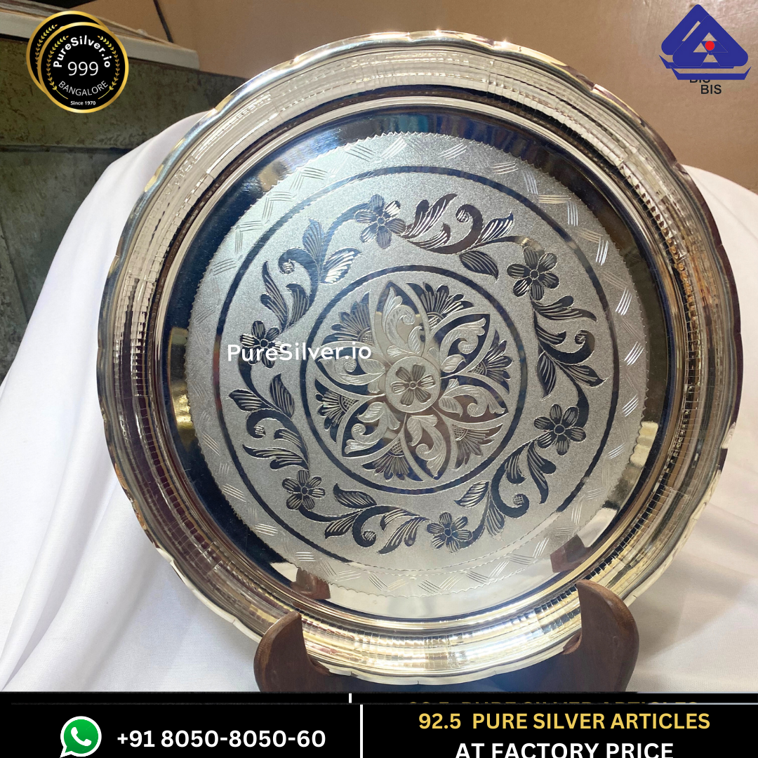 Resell: Pure Silver Plate - Arivana Silver Plate for Pooja (2.75 to 12 inches / 15 gms to 725 gms)