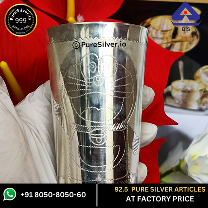 Resell: Pure Silver Glass - Classic Marwadi Silver Glass With Weights (50 - 200 gms)