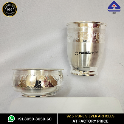 Pure Silver Glass and Bowl Sets & More (100+ Designs)