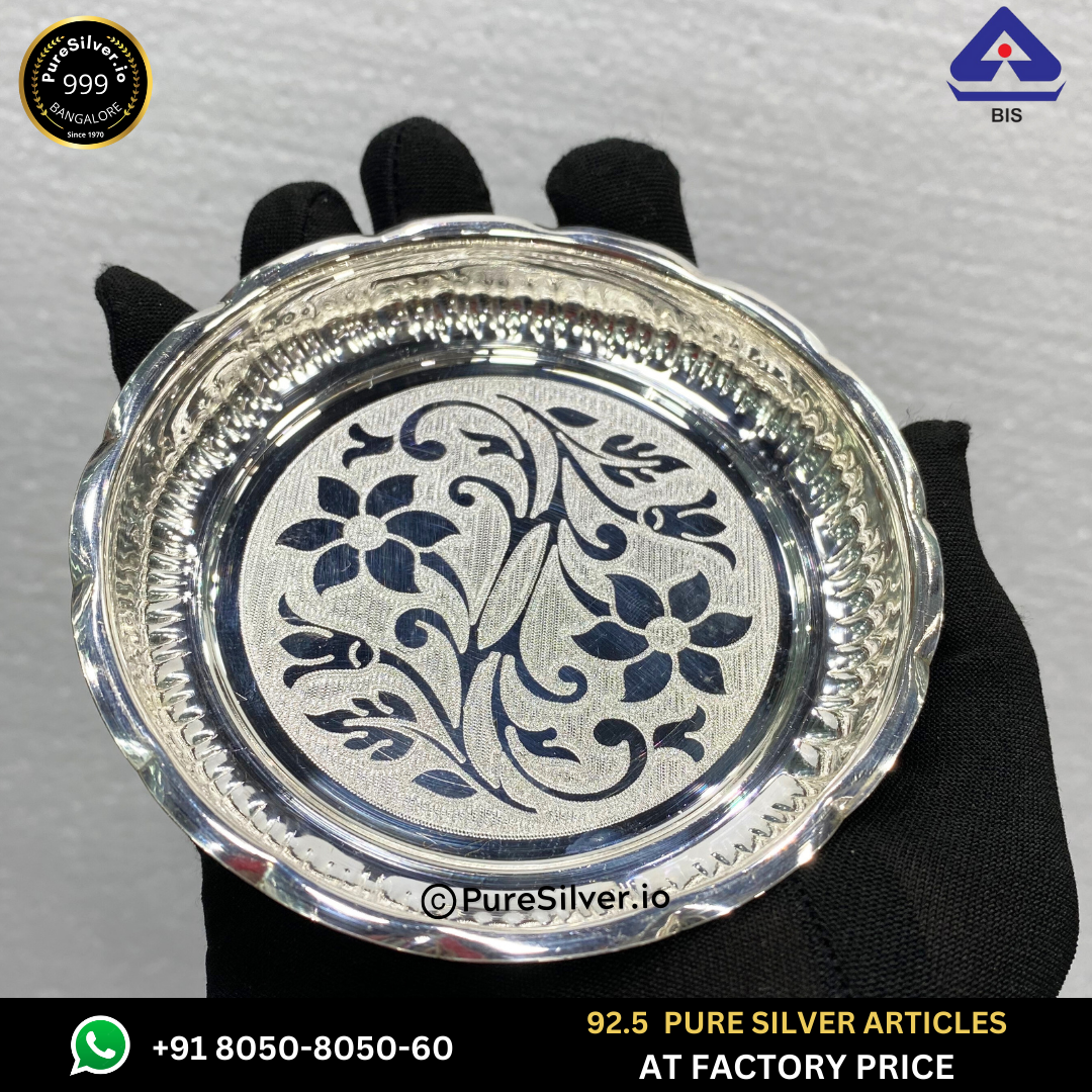 Resell: Pure Silver Plate - Arivana Silver Plate for Pooja (2.75 to 12 inches / 15 gms to 725 gms)