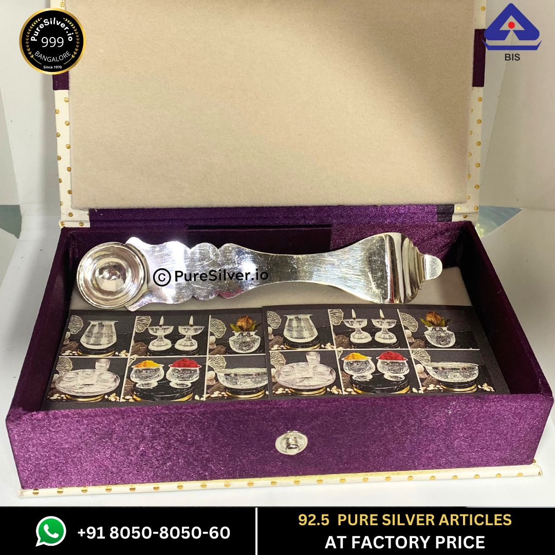 Resell: Pure Silver Uddarni - Silver Spoon for Pooja (6 to 50 grams, 3 to 6 inches)