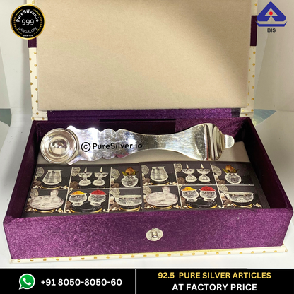 Pure Silver Uddarni for Panchapatra - Silver Spoon for Pooja (6 to 50 grams, 3 to 6 inches) | Custom Orders & Bulk from Silver Factory