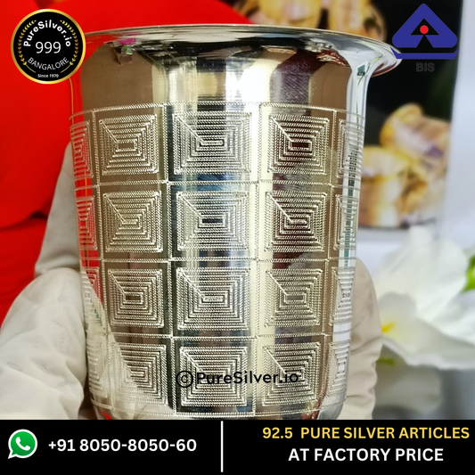 Pure Silver Glass - Designer Malabar Silver Glass With Weight (40 - 150 gms) | Custom Orders & Bulk from Silver Factory