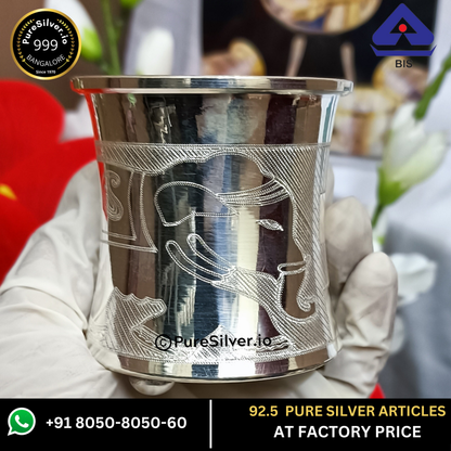 Pure Silver Elephant Panchapatra With Weights (60 - 160 grams) | Custom Orders & Bulk from Silver Factory