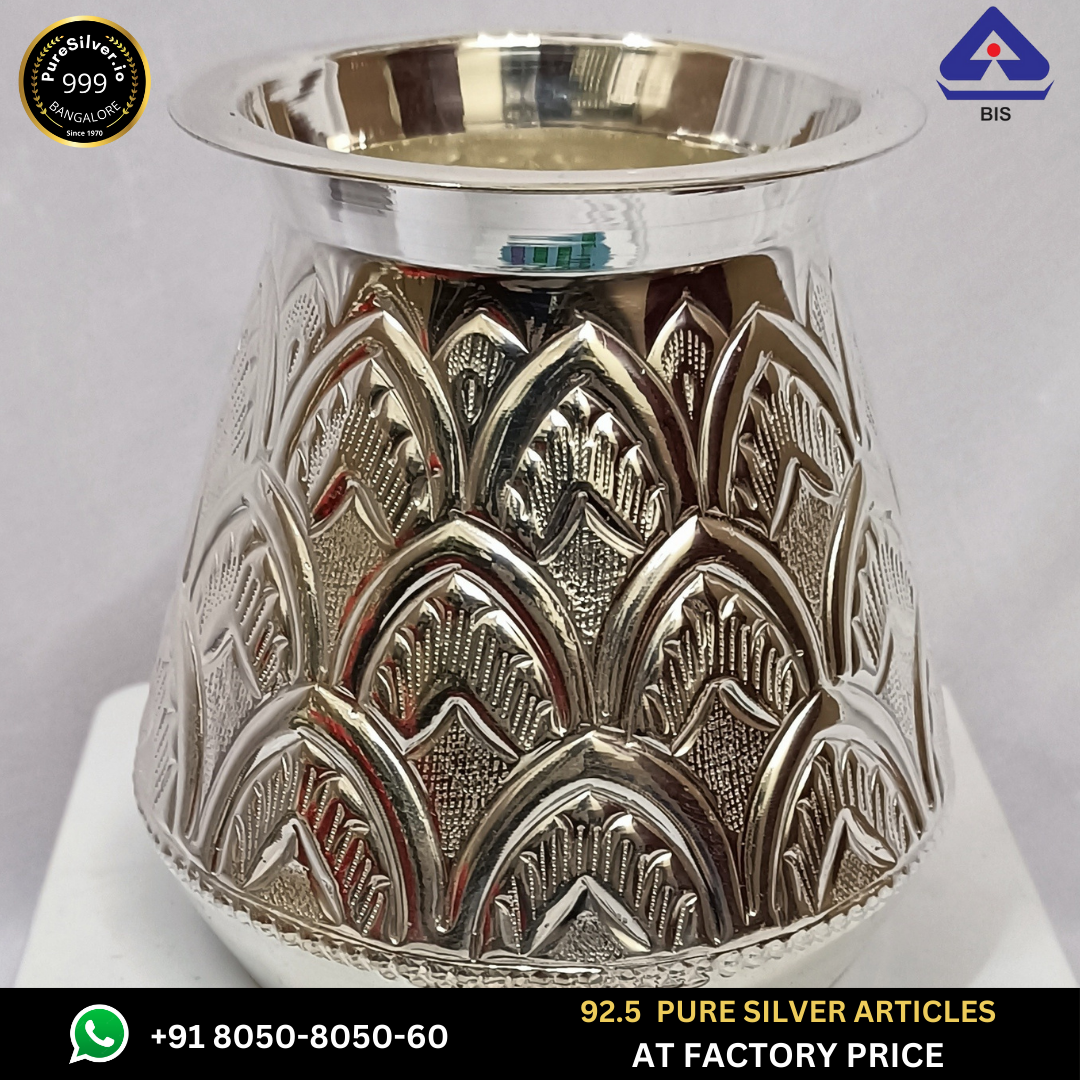 307 grams Pure Silver Lota - Emery Polished