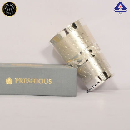 Luxury 925 Sterling Silver Glass — Diamond Design (BIS Hallmarked)