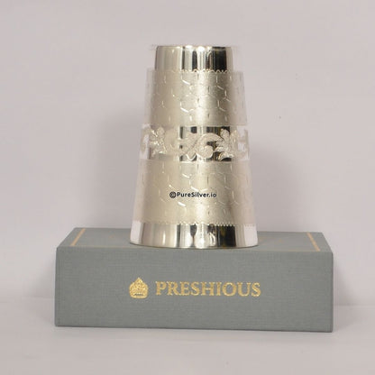 Luxury 925 Sterling Silver Glass — Diamond Design (BIS Hallmarked)