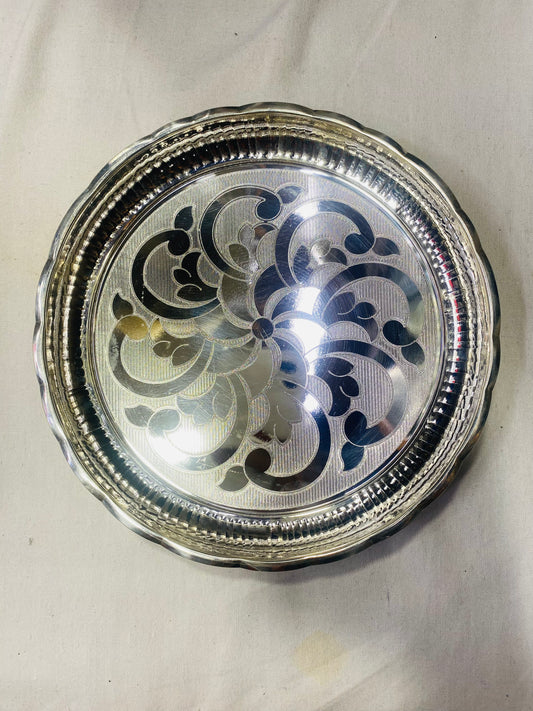 148 grams Pure Silver Plate for Pooja -  Arivana Designer Silver Plate