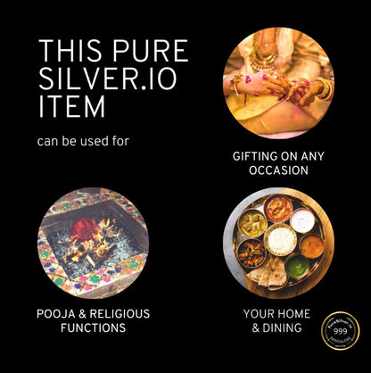 148 grams Pure Silver Plate for Pooja -  Arivana Designer Silver Plate