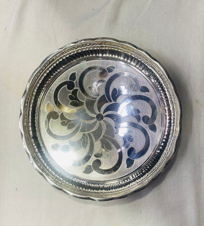 148 grams Pure Silver Plate for Pooja -  Arivana Designer Silver Plate