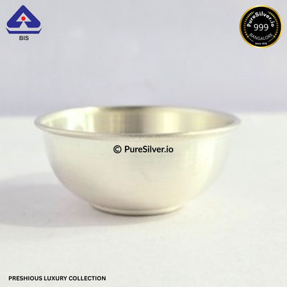925 Silver Bowl - 3.7 inches (W) 1.9 inches (H) ~42 grams DELHI PATTERN