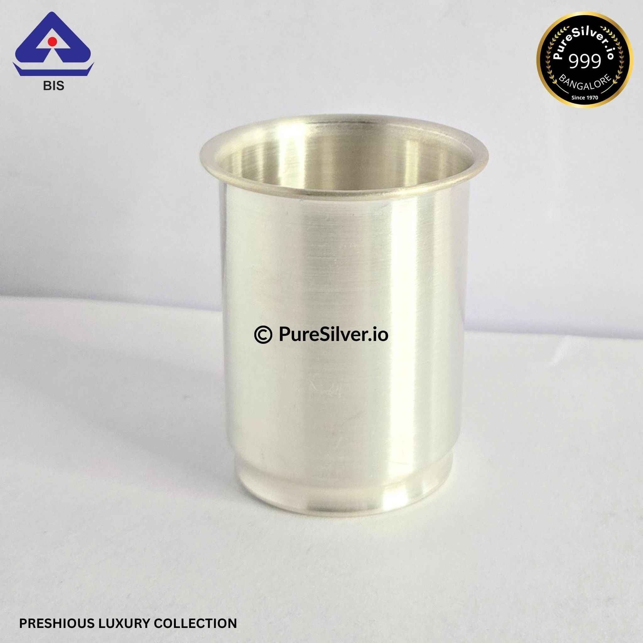 925 Silver Glass - 250 ml, 3.75 inches (~82 grams) RASNA PATTERN