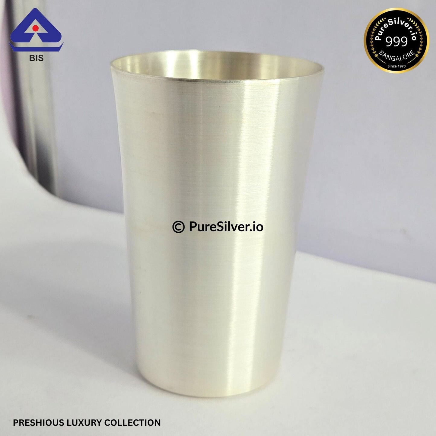 925 Silver Glass - 450 ml, 5.25 inches (~206 grams) MARWADI PATTERN