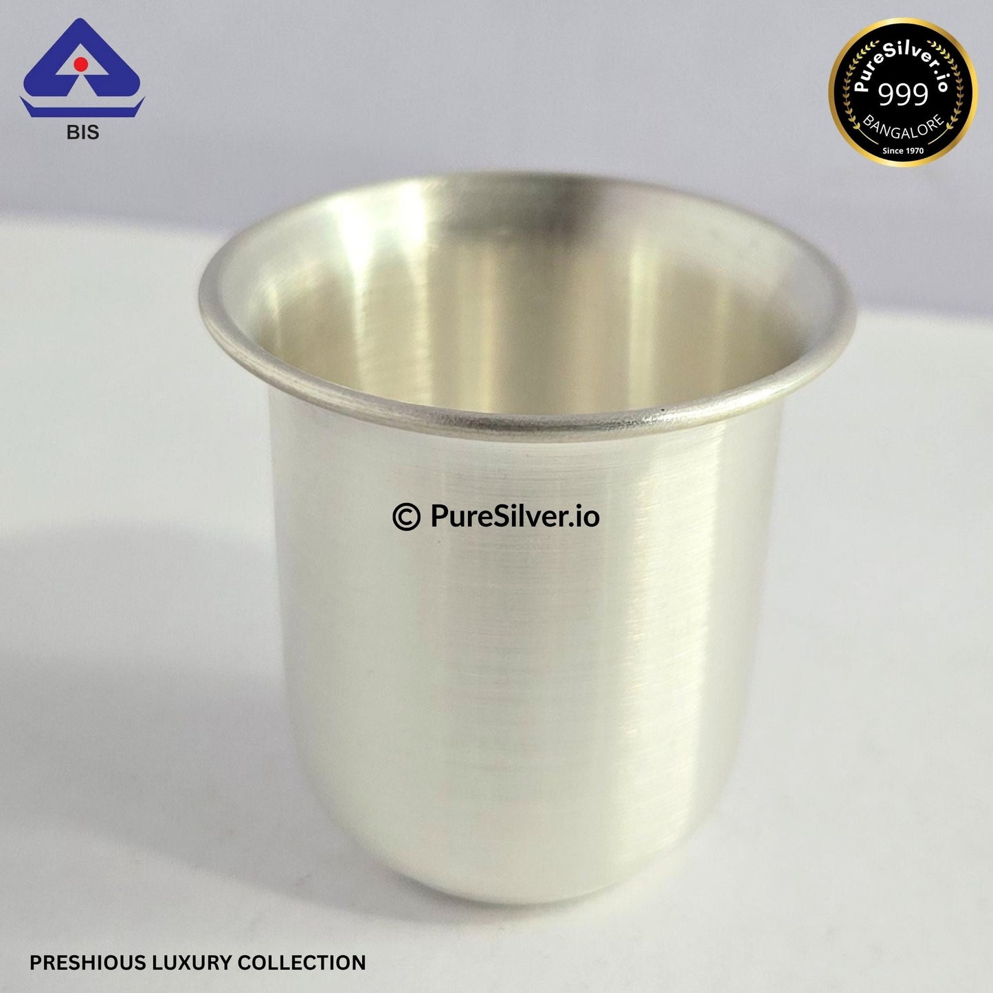 925 Silver Glass - 400 ml, 4 inches (~210 grams) MAHARAJA PATTERN