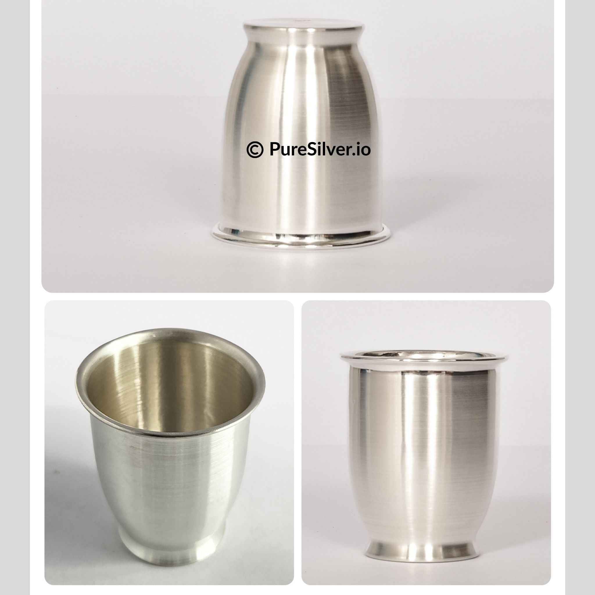 Silver Glass for Drinking Water, 75g, 300ml, Design 2 – PureSilver.io
