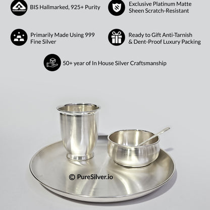 925 Silver Glass - 350 ml, 4 inches (~103 grams) CHICO PATTERN