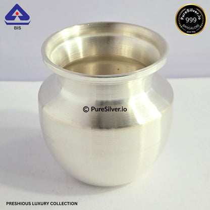 925 Silver Kalash - 1000 ml, 5.25 inches (~253 grams) CHAMBU PATTERN