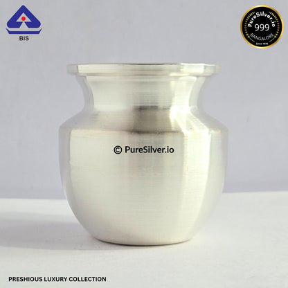 925 Silver Kalash - 150 ml, 2.7 inches (~54 grams) CHAMBU PATTERN