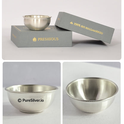 Preshious Mini Pure Silver Bowl - 1.75 inches  - DELHI PATTERN
