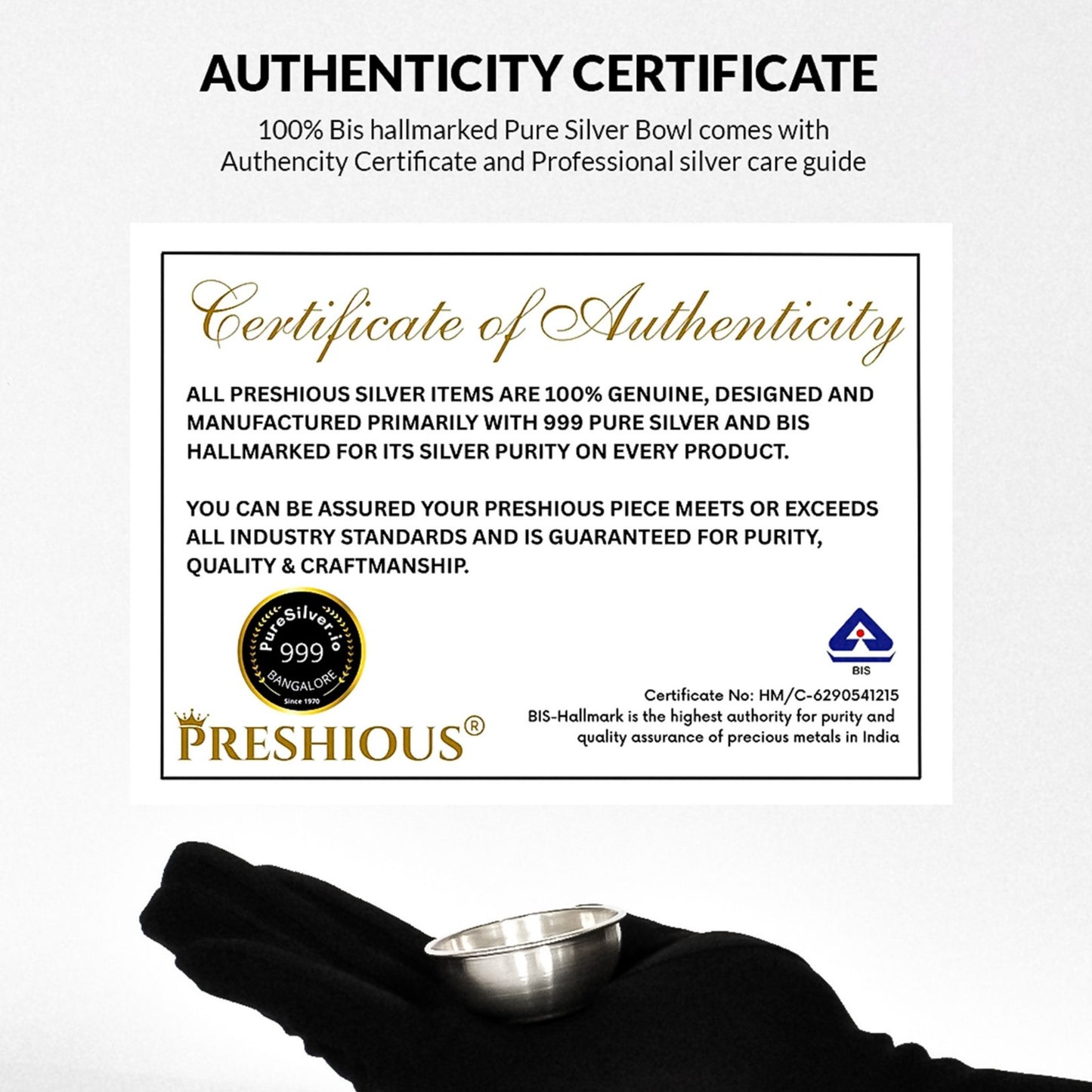 Preshious Mini Pure Silver Bowl - 1.75 inches  - DELHI PATTERN